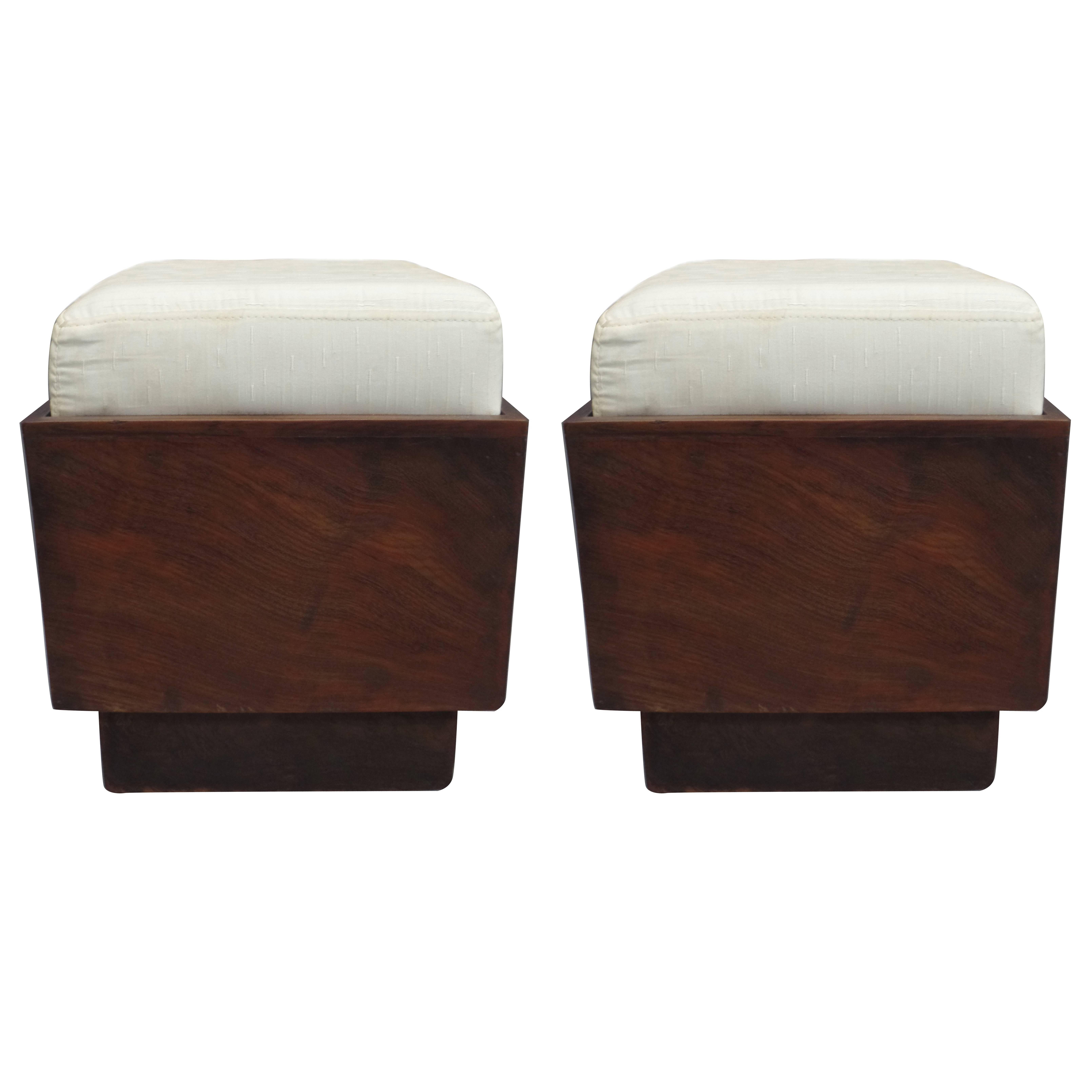 Iconic Pair of French Colonial Stools, French Indochina, 1930