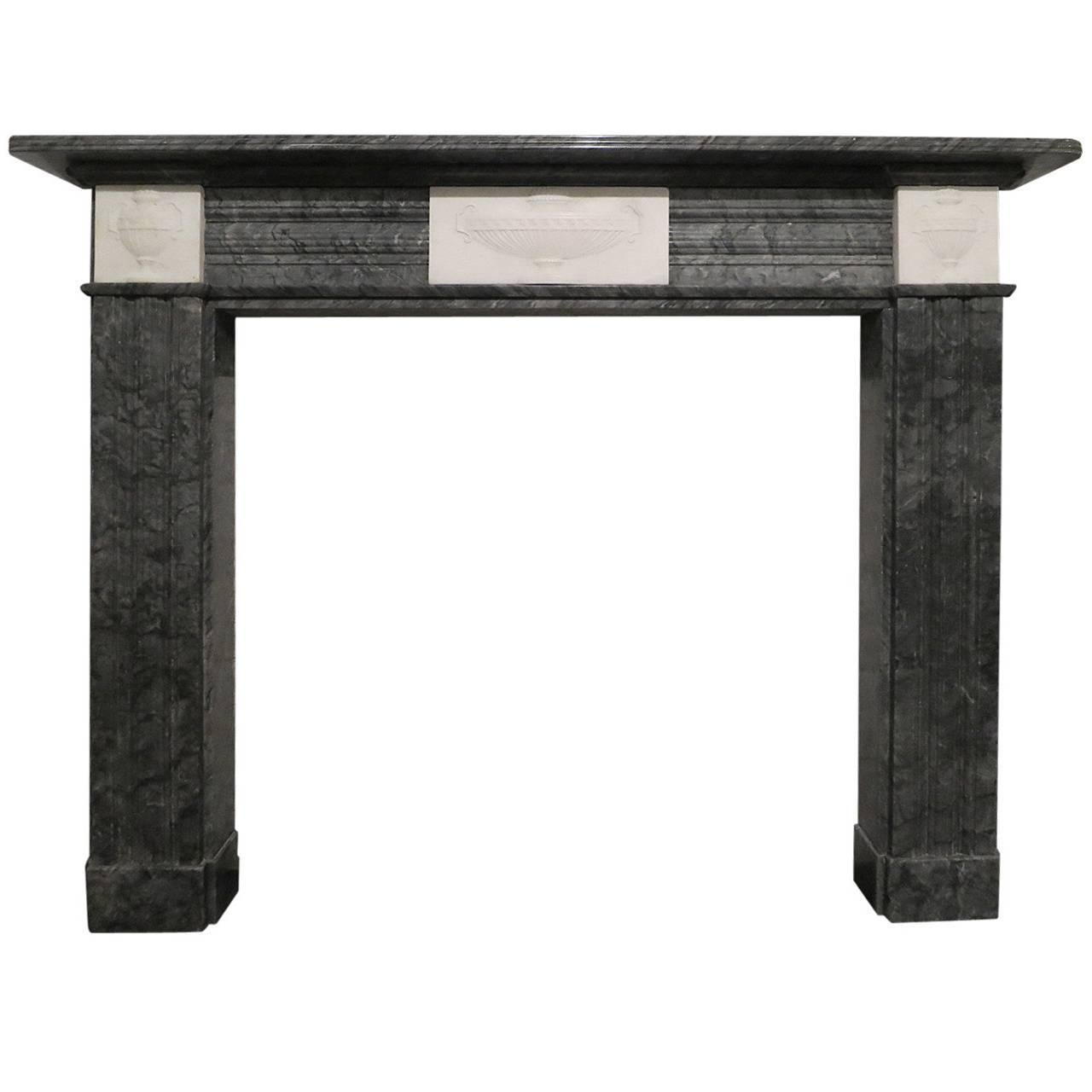 Early 19th Century Bardiglio Marble Fireplace Mantel For Sale