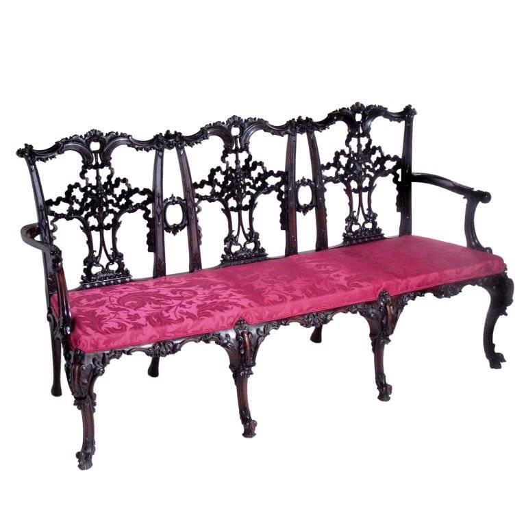 English Ribbon Back Settee For Sale