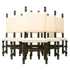 Set of Six Country French Throne Style Dining Chairs 10