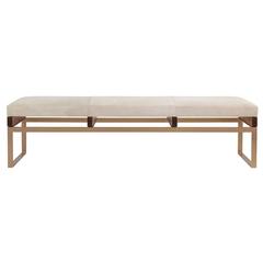 Maxim Bench with Bronze and Walnut Base, Four-Seat Cover Options 12