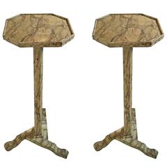 Pair of Italian Marbleized Stands