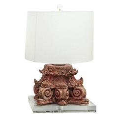 Lamp Fashioned from a Capital 3