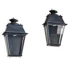 Pair of French Tole Wall Lanterns