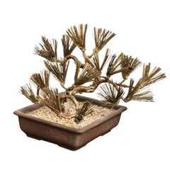 Asiatische Bonsai-Baumform-Skulptur aus Messing