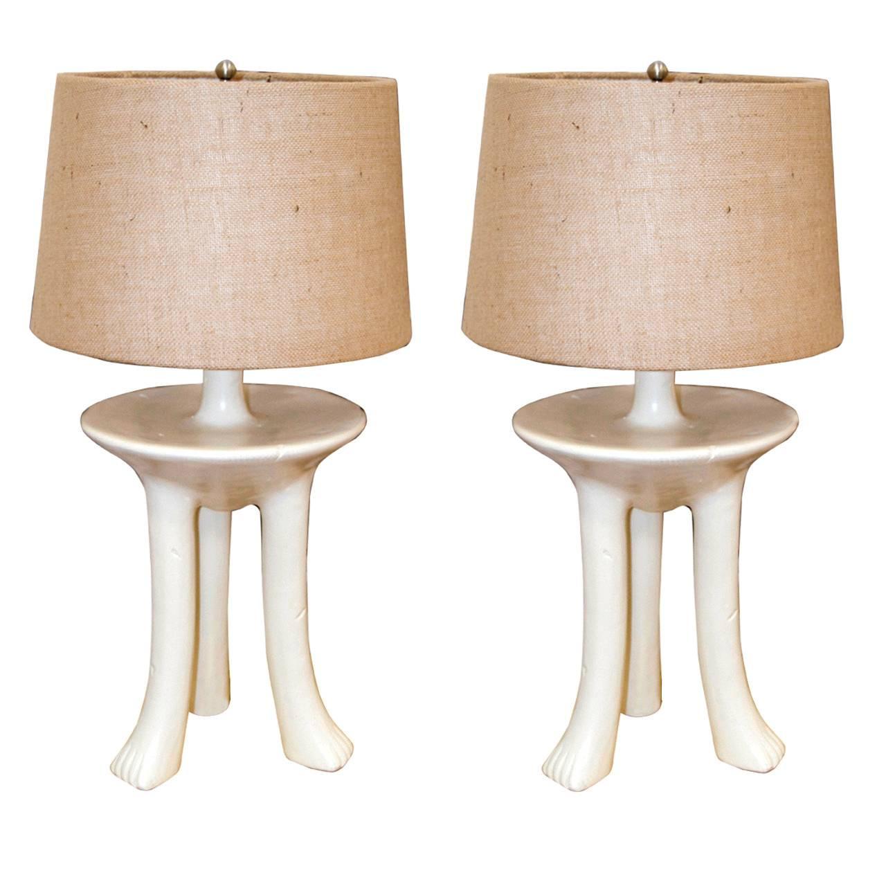 John Dickinson Pair of "Africa" Table Lamps For Sale