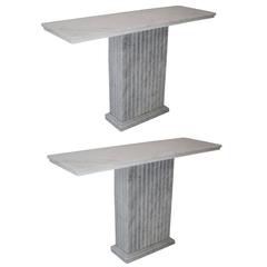Two Marble Consoles in the Style of Marcel Breuer 12