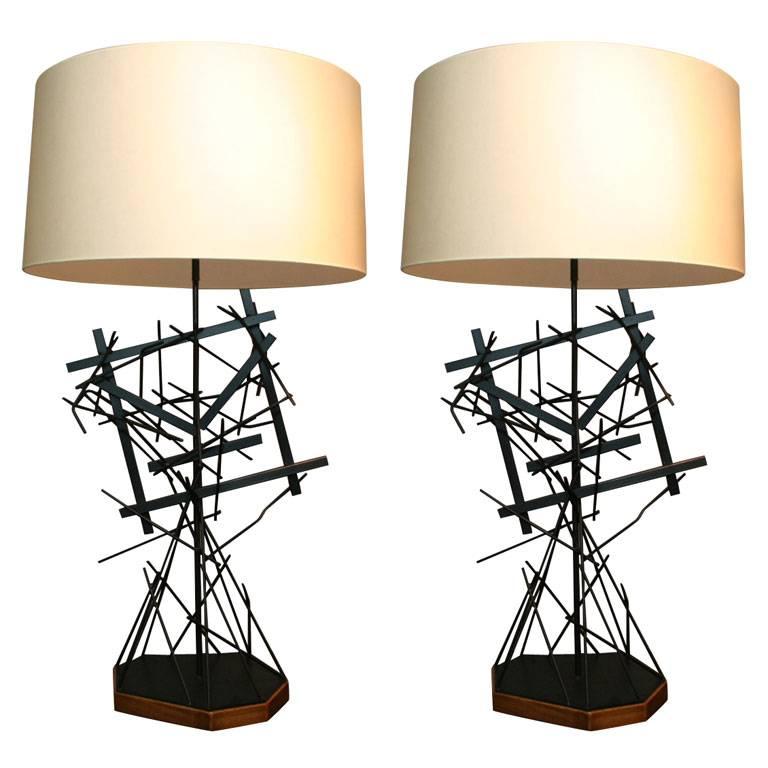 Pair of Italian Sculptural Table Lamps
