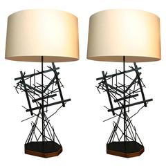 Pair of Italian Sculptural Table Lamps 11