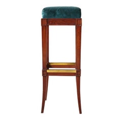 Vintage A French Art Deco Mahogany Stained Bar Stool