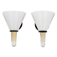 Pair of "Circe" Murano Glass Sconces, Barovier e Toso, 1987