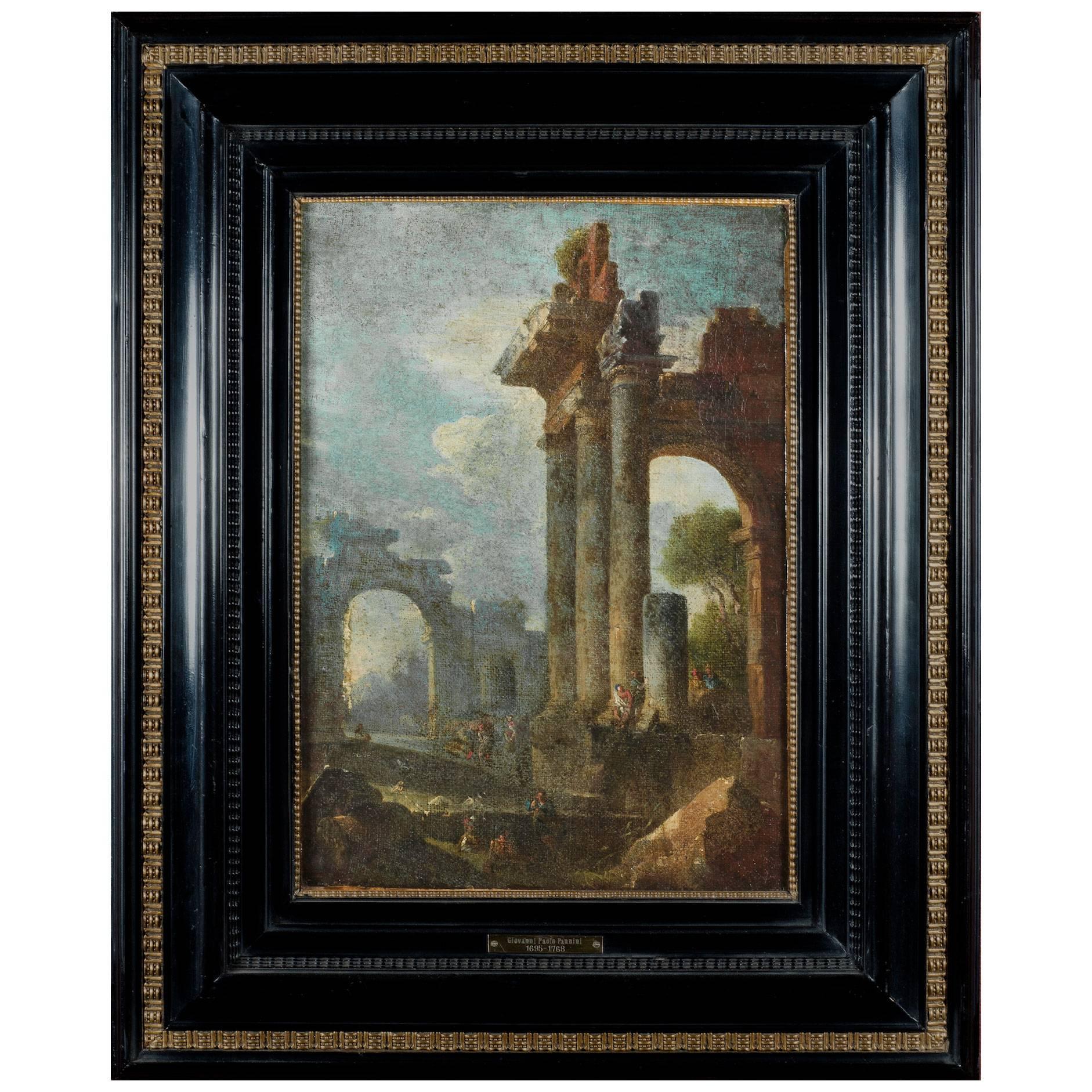 18th Century Italian Grand Tour Architectural Ruins Painting For Sale