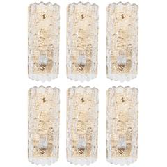 Mid-Century Modern Set of 6 Sconces By Carl Fagerlund for Orrefors