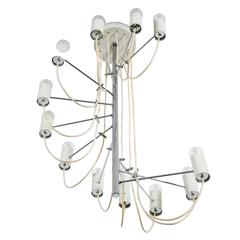 French MId-Century Minimalist 'A16' Chandelier by Alain Richard for Disderot