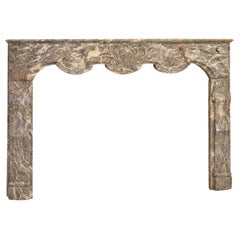 Antique Fireplace Mantel in Rouge Royal Marble