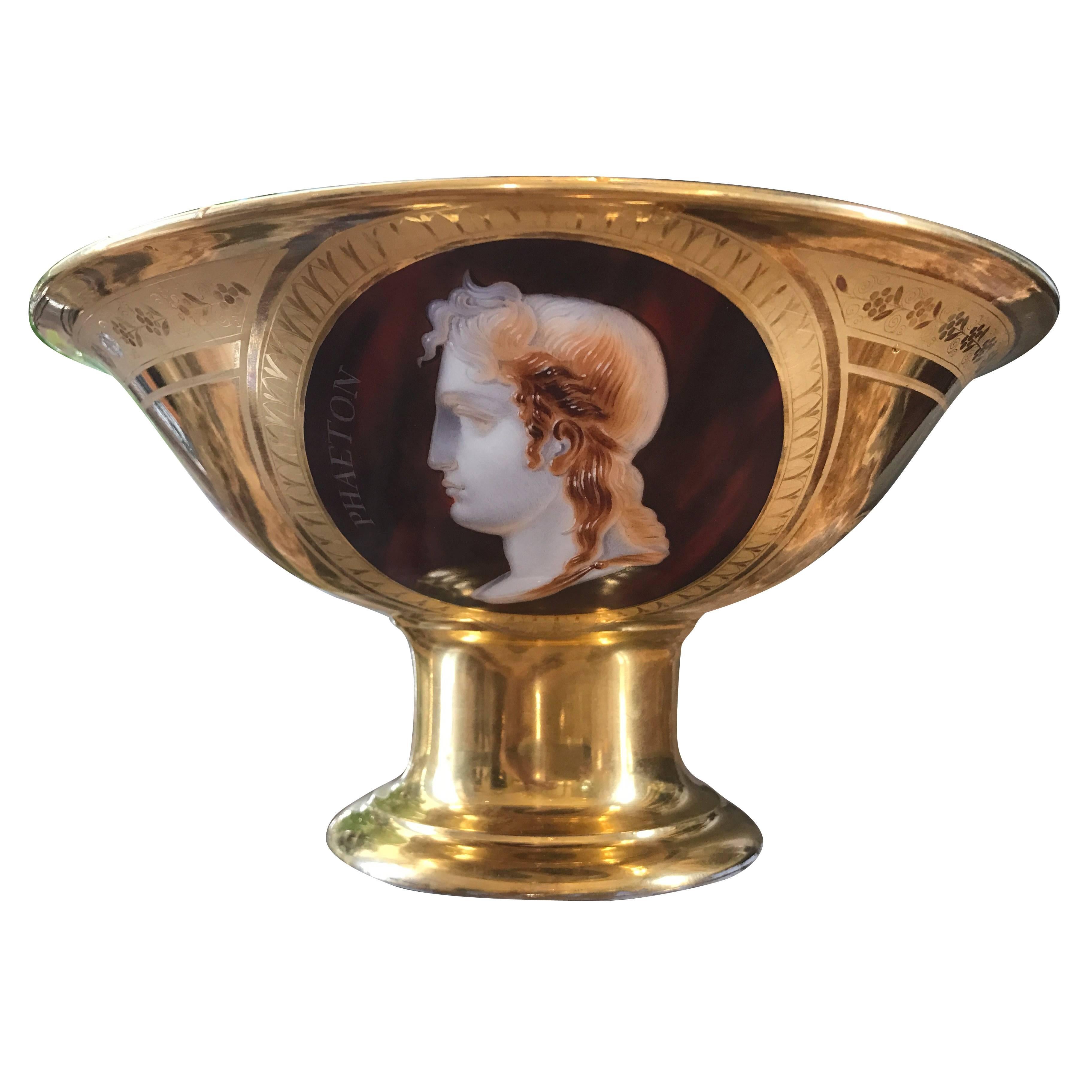A Rare Cameo Inlaid Empire Porcelain Bowl  For Sale