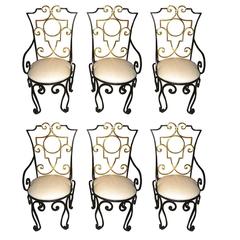 Jean-Charles Moreux Set of Six Chairs