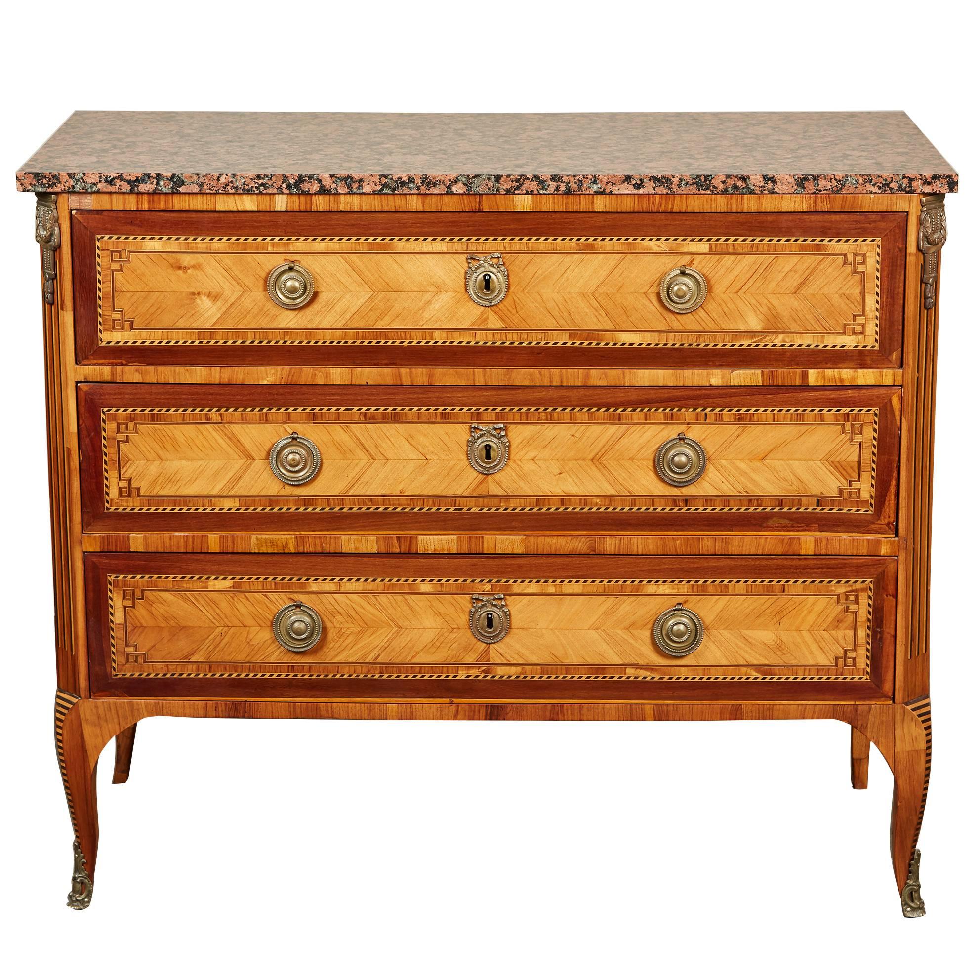 20th Century French Chest of Drawers with a Marble Top