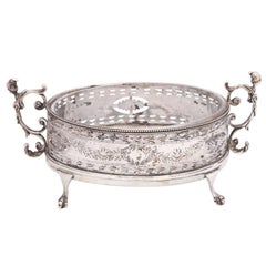 Georgian Sterling Silver Footed Two-Handled "Sweetmeats" Dish