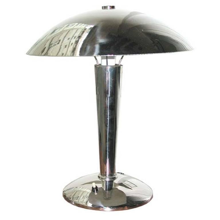 1930s Nickel Desk Lamp For Sale at 1stdibs