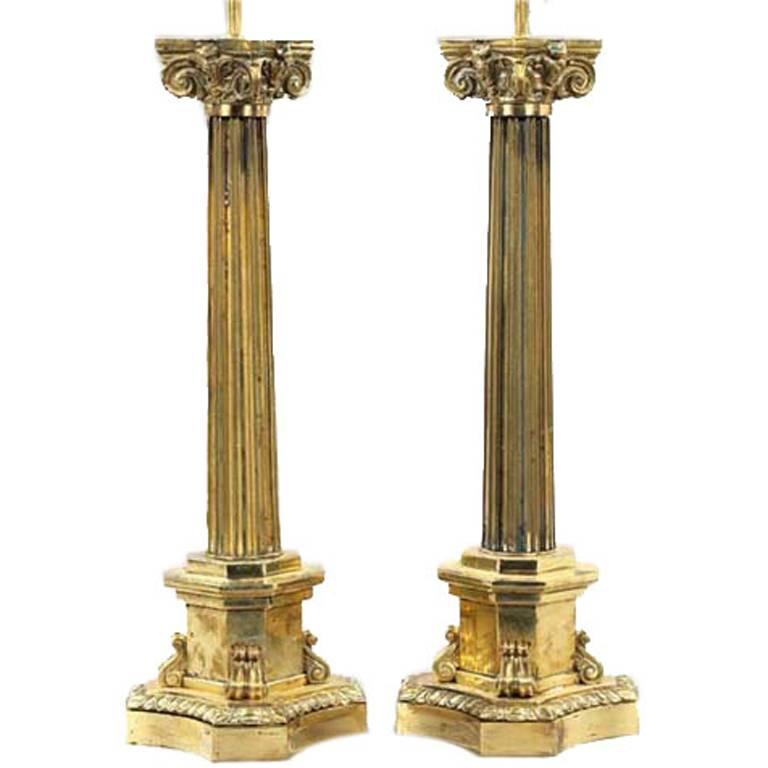 Corinthian Column Lamps For Sale at 1stDibs | corinthian column table lamp, corinthian  lamp, brass corinthian column table lamp