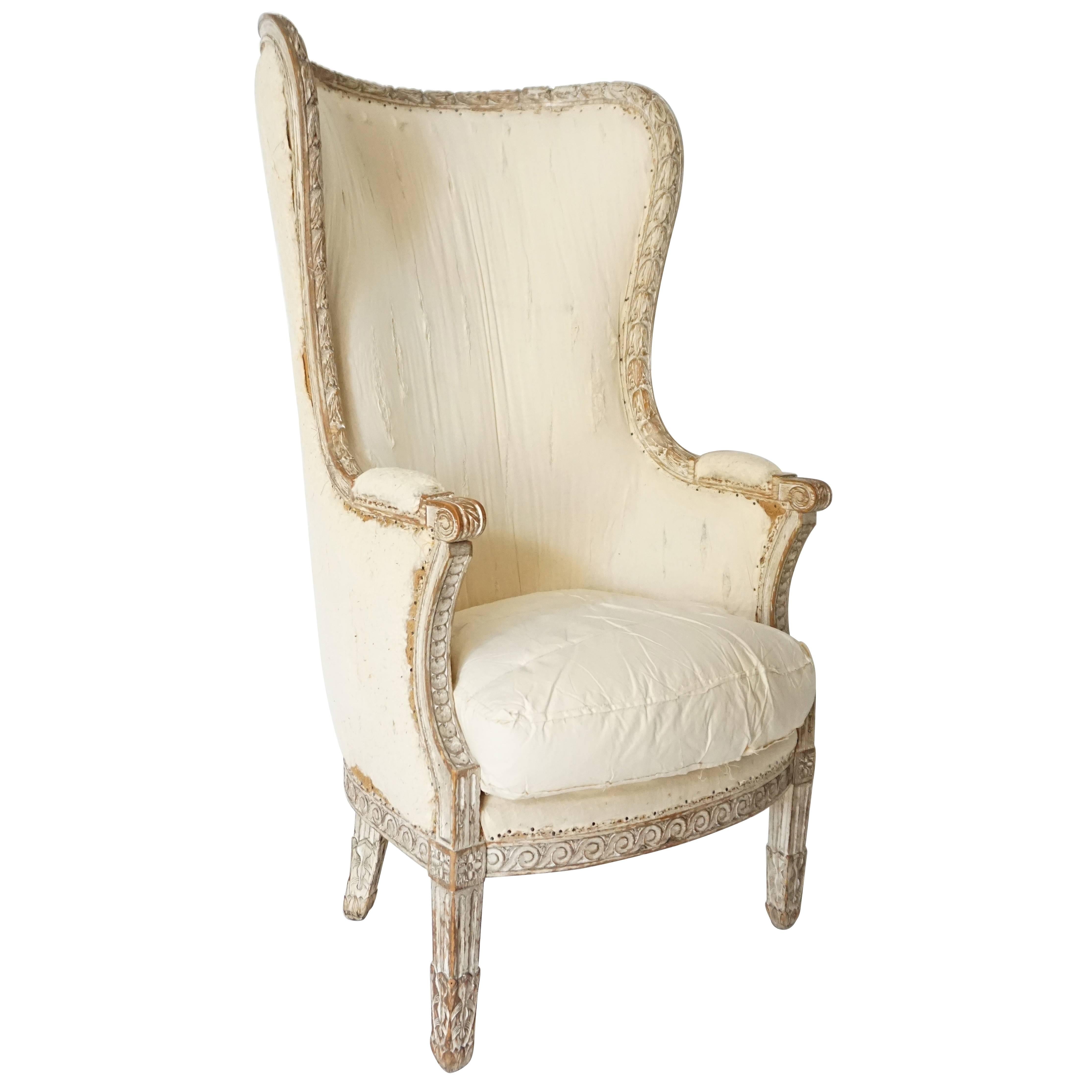 Louis XVI Bergère à Oreilles or Wingback Chair, France, circa 1770
