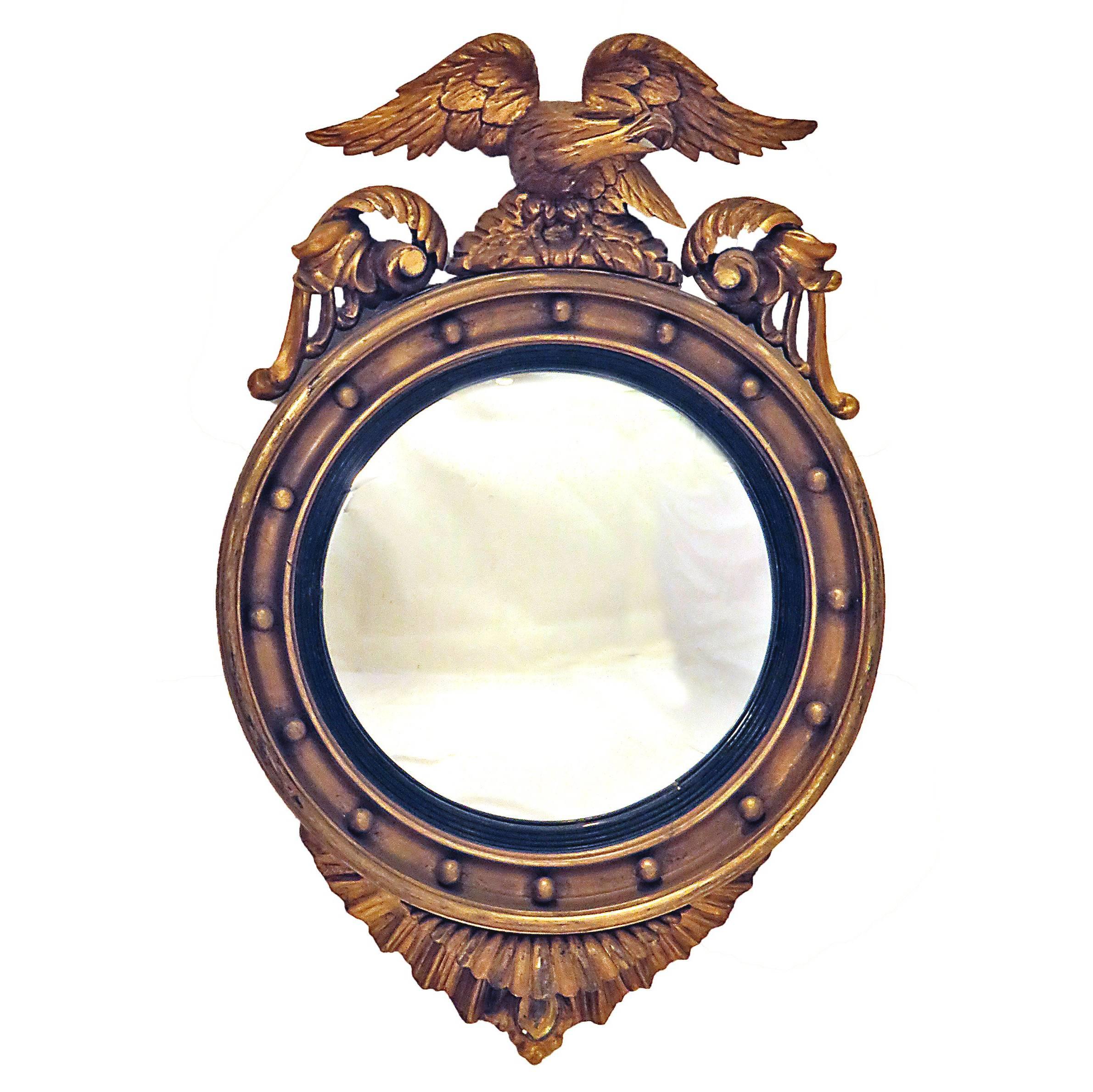 A 19th century Eagle Crested Convex Mirror, England