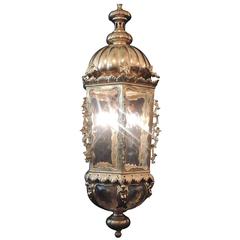Antique Monumental Mid 19th C Venetian Bronze Doré Lantern