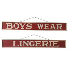 Vintage Boys Wear Lingerie Signs