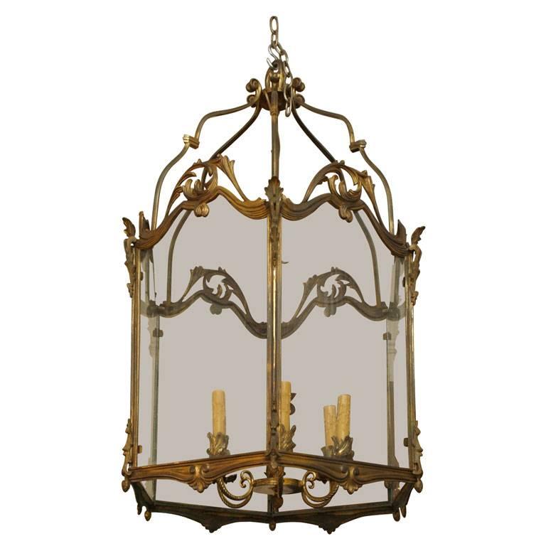 Fine Bronze Louis XV Lantern  For Sale