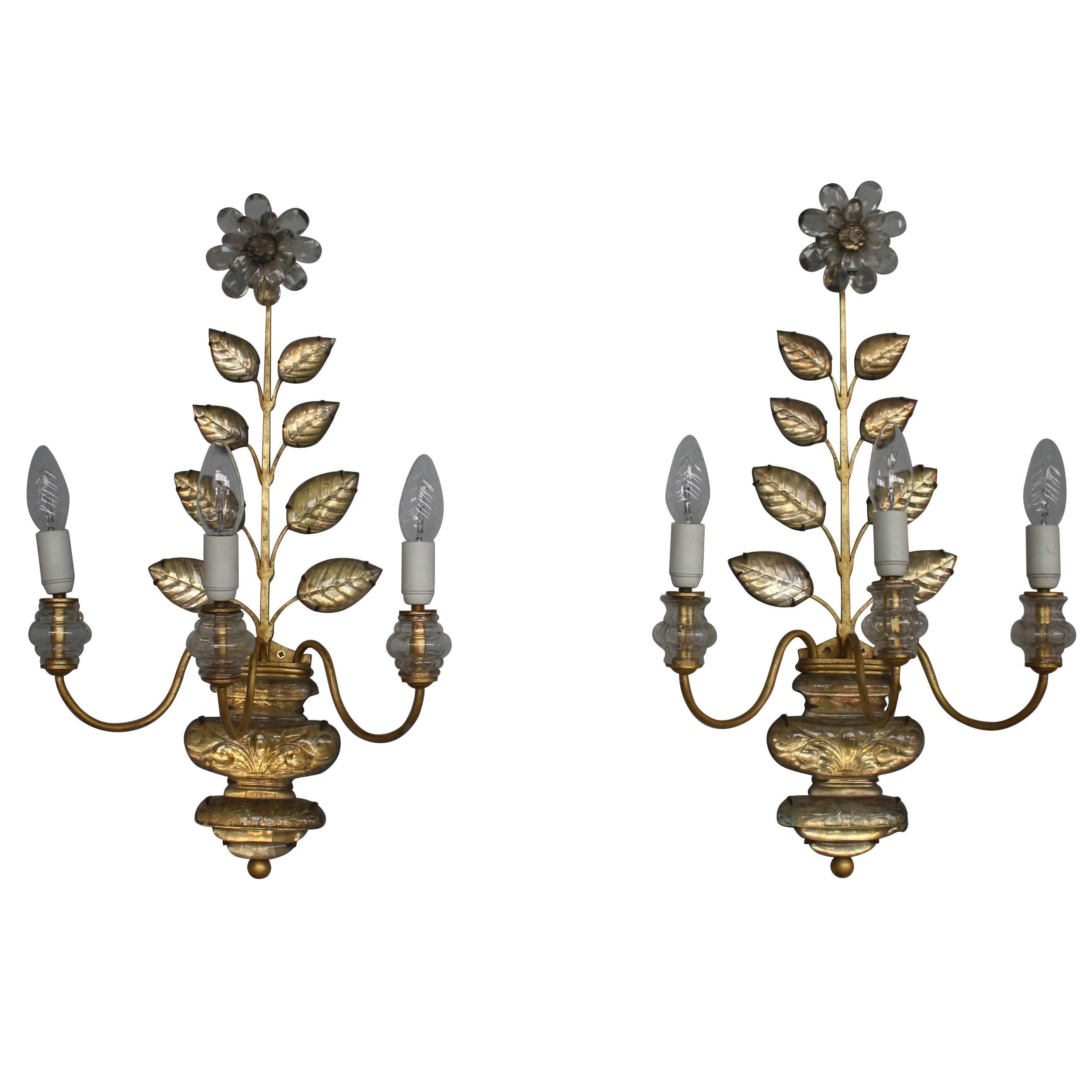 A pair of Fine French 1950's Sconces by Maison Bagues