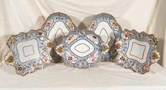 Antique Porcelain Periwinkle Blue Dishes