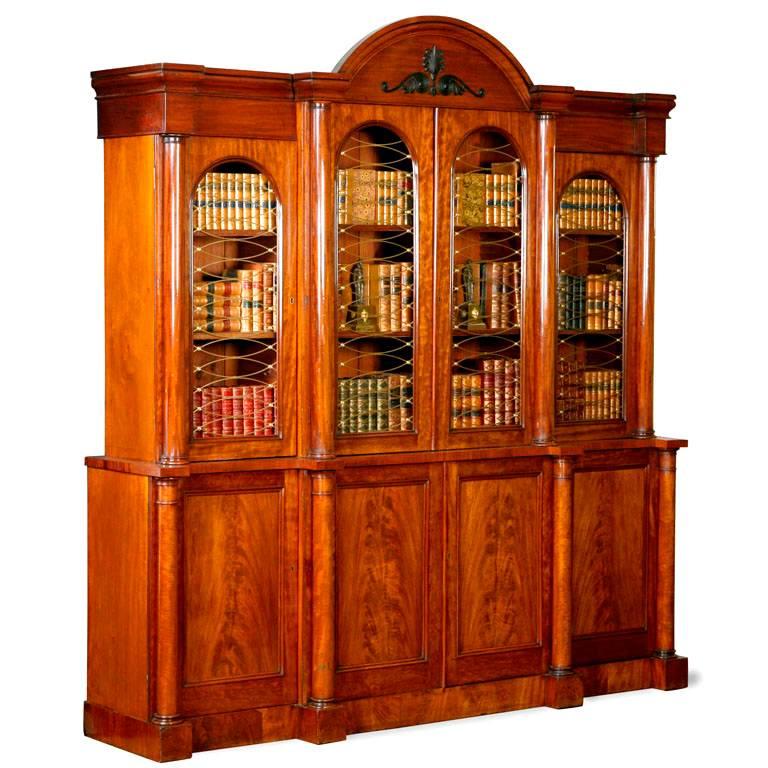 Regency Breakfront Bookcase For Sale