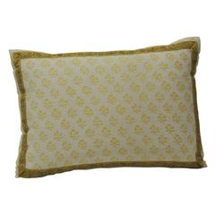 Yellow Fortuny "Persiano" Citron on White Pillow Yellow Fortuny "Persiano" Citron on White Pillow