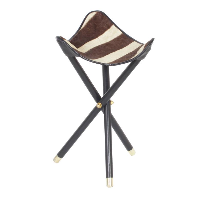 Zebra Folding Stool For Sale at 1stdibs