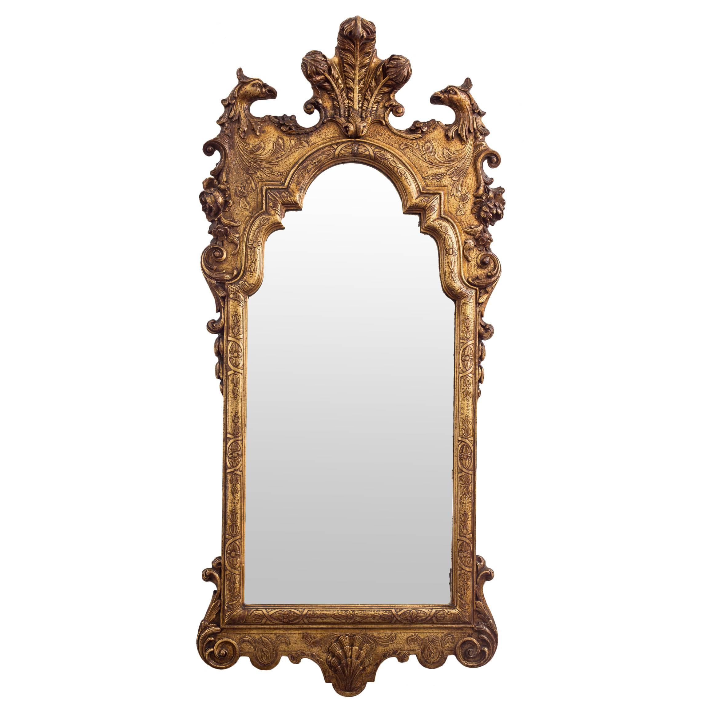 George I Giltwood Mirror For Sale