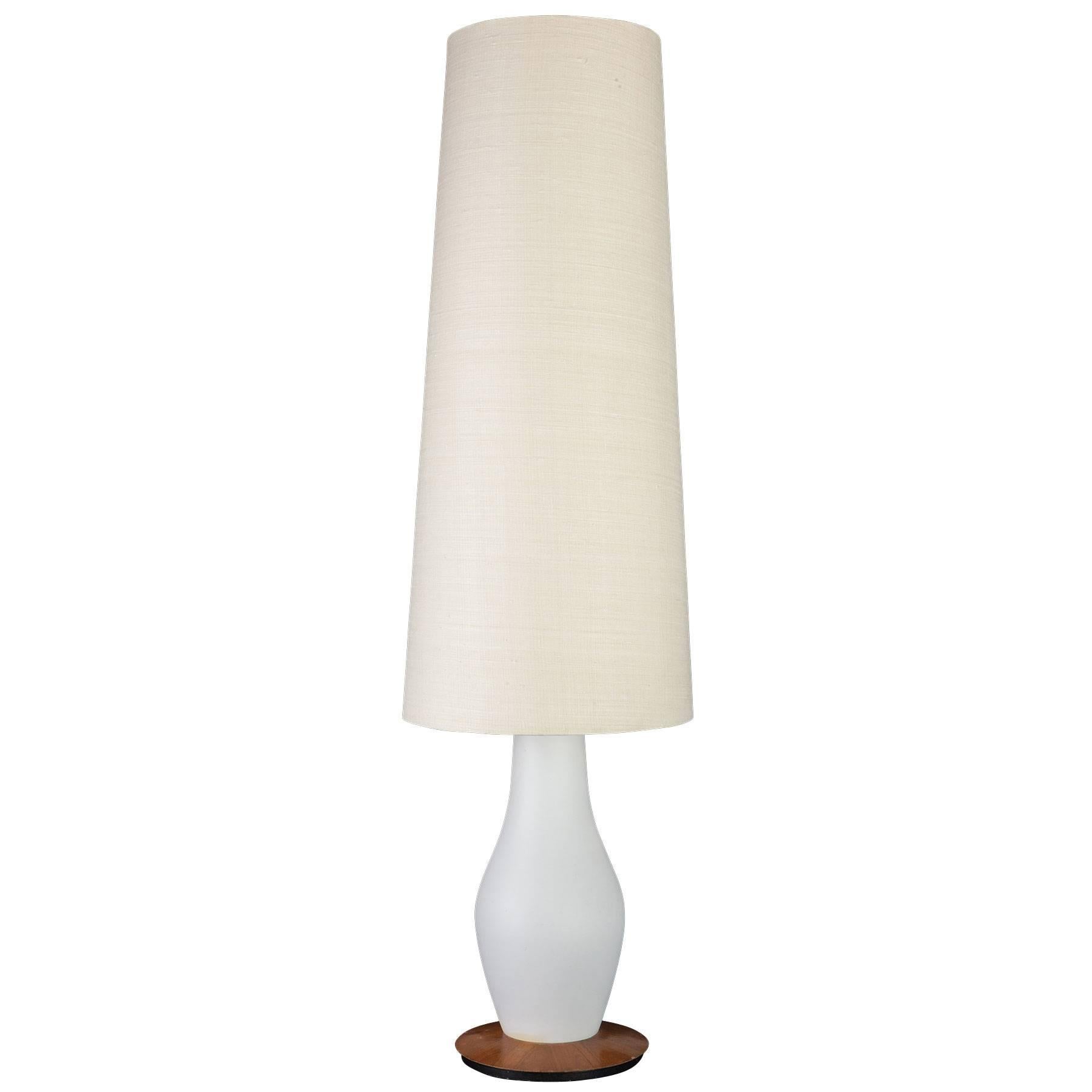 Opaline Glass Table Lamp, circa 1950