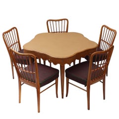 Italian Game Table with Five Chairs