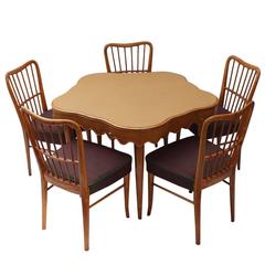Italian Game Table with Five Chairs 4