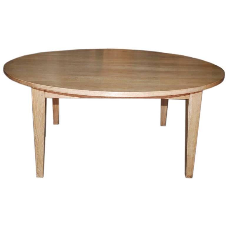 Simple Mission Style Dining Table in Oak, Built to Order by Petersen Antiques For Sale