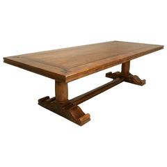 French Solid Walnut Trestle Table