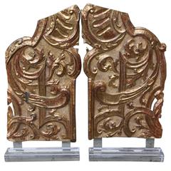 Pair of Monumental Italian Gilt Wood Carvings 11