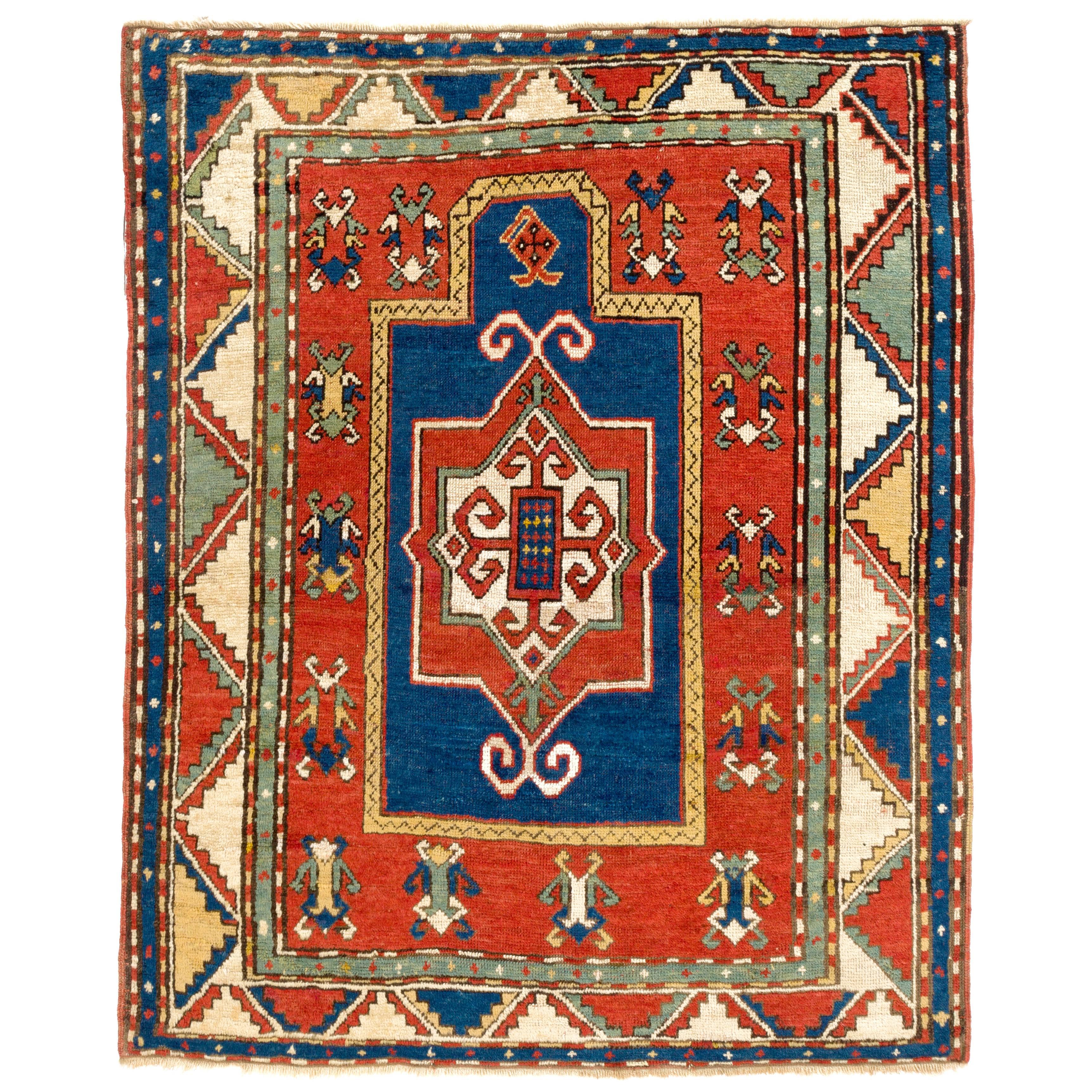 Antique Caucasian Fachralo Kazak Rug, 19th Century