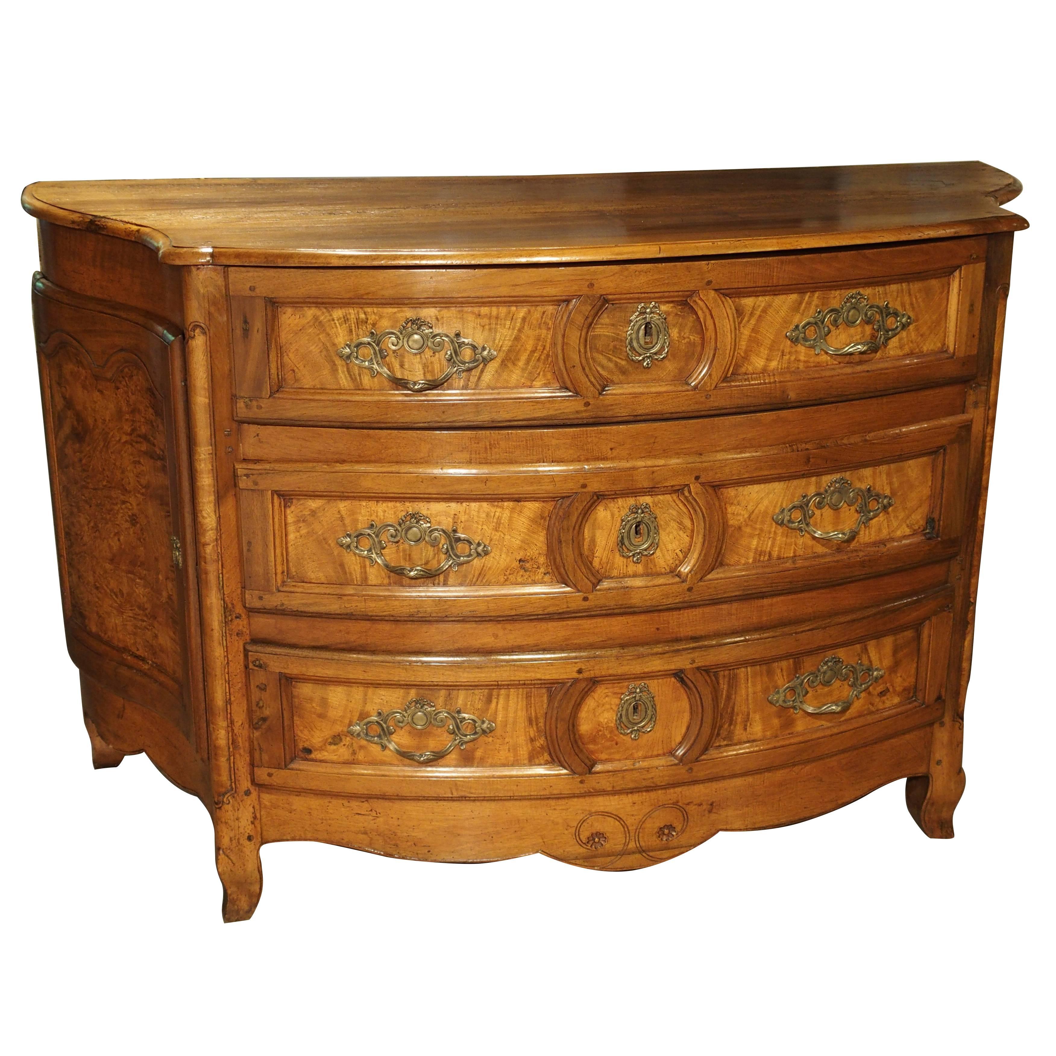 Rare 18th Century Commode with Side Doors Walnut, Rhone Valley, France