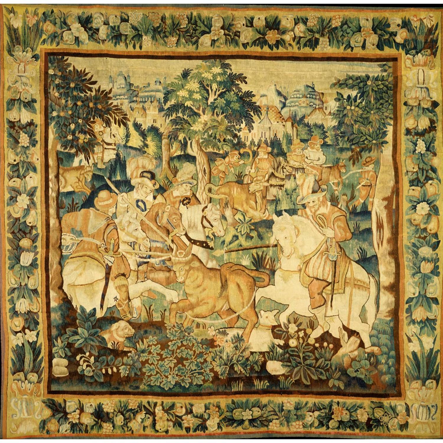 Antique Hunting Tapestry For Sale at 1stdibs