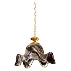 Swedish Mid-Century Modern Freeform Art Glass Pendant Chandelier 3