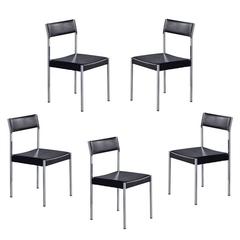 Set of 5 Mid-Century Chrome Dining Chairs