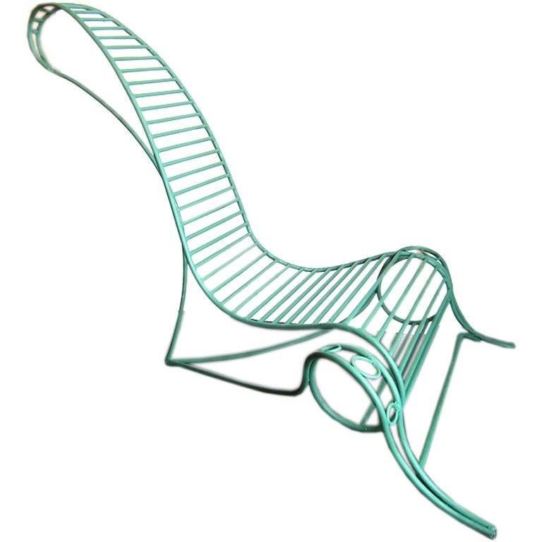 Wrought-Iron Chair in the Style of André Dubreuil
