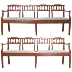 Pair of Italian 19th Century Fruitwood Benches 8