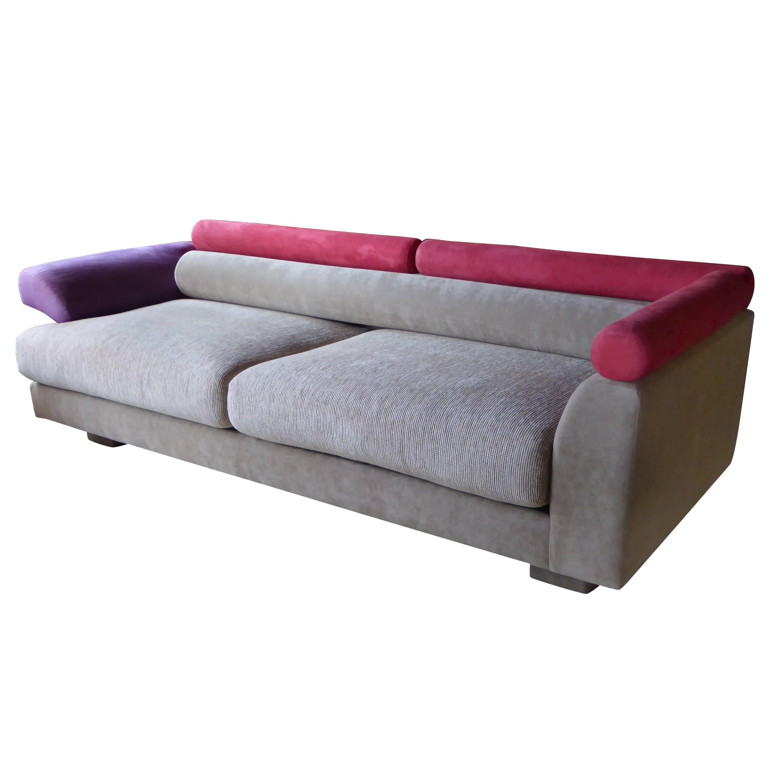 1980s Elegant Post Modern Memphis Inspired Sofa
